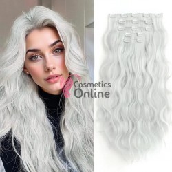 Extensie de par Full Head delux Wave de 45 cm, Gri Argintiu 5PC1001A